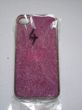 Husa iPhone 4 4s cu sclipici roz noua