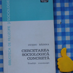 Cercetarea sociologica concreta Ovidiu Badina