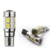 SET T10, 10 LED 5630 SMD cu lupa in varf 12V. CANBUS. Produs LUX, Universal, Oem