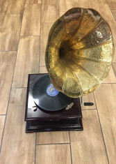 Gramofon mare cu palnie alama foto