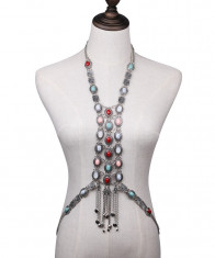 AC1296 Accesoriu tip bodychain, decorat cu pietre colorate foto