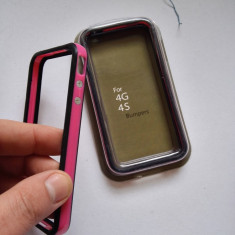 bumper iPhone 4 4s roz cu negru nou
