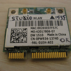 Placa de retea wireless Dell Studio 1535, DW 1510, 0PW934, Broadcom BCM94322HM8L