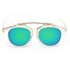 Ochelari Soare Aviator Unisex, Protectie UV400, Incolor + Verde, Husa Laveta Microfibra