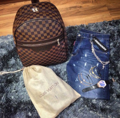 Rucsac/ghiozdan/geanta de sala/scoala/voiaj Louis Vuitton Damier Ebene !!! foto