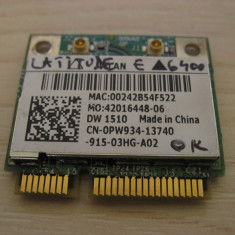 Placa de retea wireless Dell Latitude E6400 DW 1510 0PW934 Broadcom BCM94322HM8L