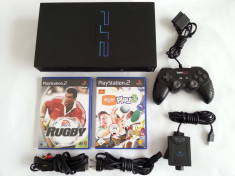 PlayStation 2 cu maneta camera Eye Toy 2 jocuri si cabluri originale joc consola foto