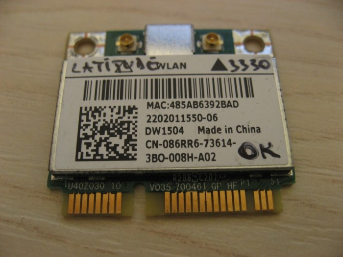 Placa de retea wireless Dell Latitude 3330 DW1504 086RR6 Broadcom BCM94313HMG2L