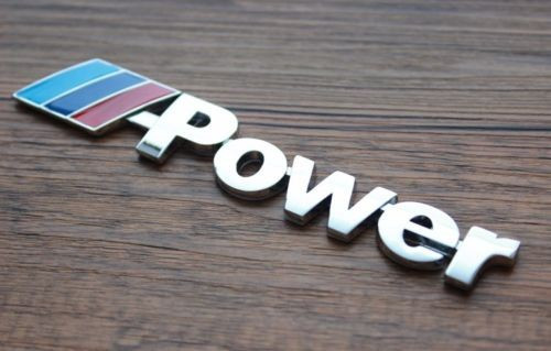 Stiker emblema auto metal pentru BMW M power sport adeziv profesional inclus