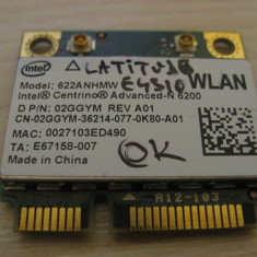 Placa wireless Dell Latitude E4310 Centrino Advanced-N 6200 622ANHMW 02GGYM