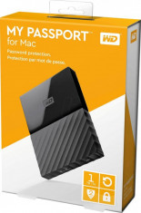 Hard disk extern Western Digital My Passport New for Mac 1TB 3.5 inch USB 3.0 Black foto