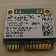 Placa de retea wireless Dell Studio 1745, Intel WiFi Link 5100, 512AN_HMW 0H006K