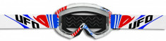 Ochelari motocross Ufo, Bullet, alb/albastru foto