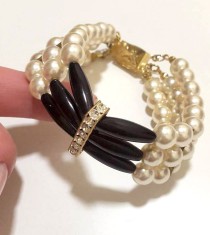 Bratara dama VINTAGE LUXURY DAMA- placata cu aur 18k si margele