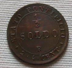 M. 1/2 soldo 1867 Vatican foto