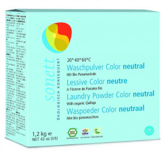 Detergent ecologic praf pt. rufe colorate, neutru 1.2 kg Sonett foto