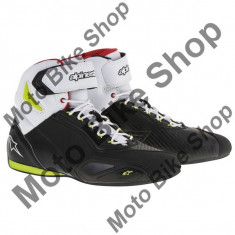 Ghete moto Alpinestars Faster 2, negru/galben fluo/rosu, 11=44, foto