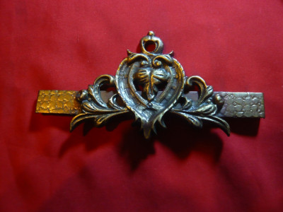Suport din bronz cu Ornament alama , L= 16 cm ,H= 7,8 cm foto