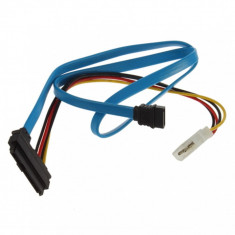 Cablu Adaptor SATA 22pin micro dual la SATA 7pin single alimentare molex 4p foto