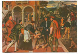 @ carte postala -PICTURA -Bernardino Licinioi-Intoarcerea fiului risipitor, Necirculata, Printata