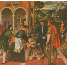 @ carte postala -PICTURA -Bernardino Licinioi-Intoarcerea fiului risipitor