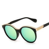 Ochelari Soare Model Retro + Toc + Husa - Protectie UV, UV400 - Auriu, Femei, Protectie UV 100%, Plastic