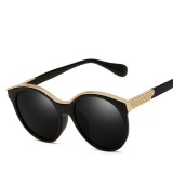 Ochelari Soare Model Retro + Toc + Husa - Protectie UV, UV400 - Negru, Femei, Protectie UV 100%, Plastic