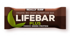 Lifebar Plus baton cu proteine si ciocolata raw bio 47g foto