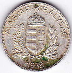 Ungaria 1 PENGO 1938 argint 5 gr foto