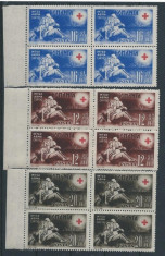 1943 Romania,LP 151-Crucea Rosie,bloc de 4-MNH foto