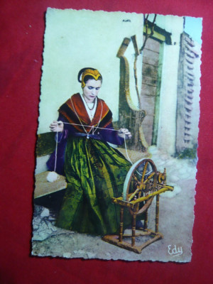 Ilustrata Folclor -Savoia Pitoreasca - Costum de Tarenteza - torcatoare foto