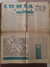 ziarul lumea 1946 ( nr. special de pasti)-director si articol george calinescu foto
