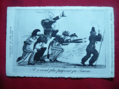 Ilustrata - Stampa istorica satirica - Intoarcerea lui Ludovic XVIII-inc.secXX foto