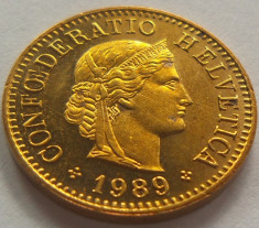 Moneda 5 Rappen - ELVETIA, anul 1989 *Cod 4848 luciu batere foto