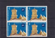 ROMANIA 1977 LP 941 CENTENARUL MARCII POSTALE SAN MARINO BLOC 4 TIMBRE STAMP.