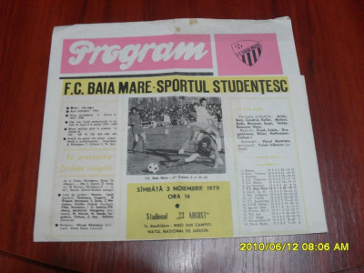 program FC Baia Mare - Sportul Stud. foto