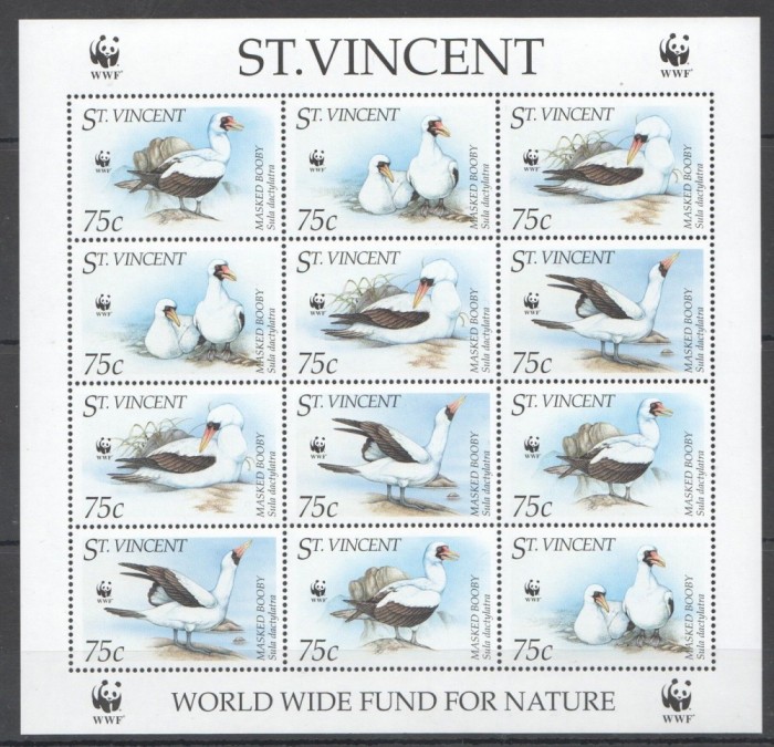 ST. VINCENT 1995 FAUNA PROTEJATA WWF PASARI