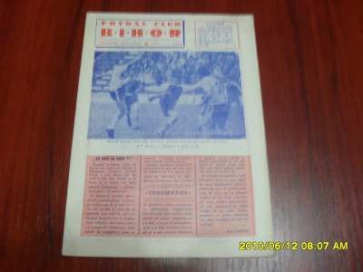 program - supliment FC Bihor oct. 1980 foto