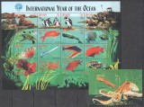 GRENADA 1998 FAUNA MARINA ANUL INTERNATIONAL AL OCEANEOR, Nestampilat