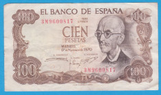 (1) BANCNOTA SPANIA - 100 PESETAS 1970 (17 NOIEMBRIE 1970) - MANUEL DE FALLA foto
