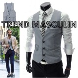 Vesta Barbati Slim Fit Fashion Casual Eleganta Lant Gri