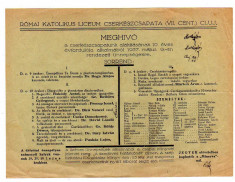 INVITATIE 10ANI A CERCETASIEI LIC CATOLIC 1937 CLUJ NAPOCA CERCETASI foto