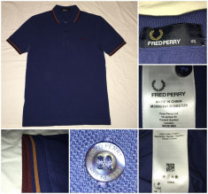 Tricou Fred Perry NOU (XS) barbati casual polo pique bob de orez indigo foto