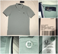 Tricou Fred Perry NOU (S) barbati casual polo pique bob de orez gri foto