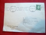 Plic circulat cu stamp.FDC Campionat Mondial Hokey la Oslo 1958