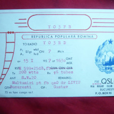 Carte Postala speciala Radio cu Stema veche a RPR 1957