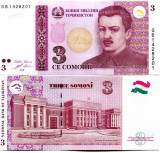 !!! TADJIKISTAN - 3 SOMONI 2010 - P 20 - UNC