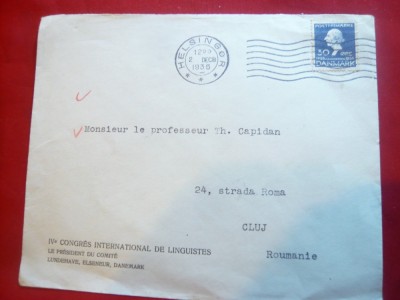Plic circulat 30 ore Centenar Andersen-Danemarca ,adresat Prof.Th.Capidan 1936 foto