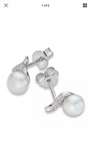 Cercei cu perla Silver argint Miore Originali Zirconia foto
