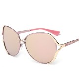 Ochelari De SOare Dama Fashion - Rama Metalica, UV400, Protectie UV - Roz, Femei, Protectie UV 100%, Metal